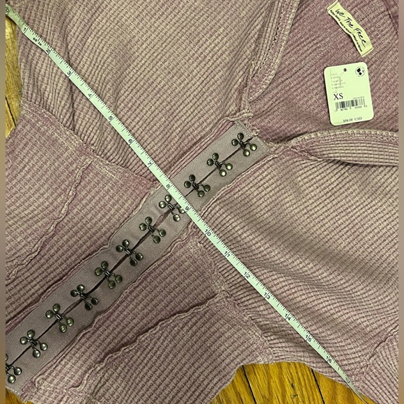 NEW FREE PEOPLE We The Free Cherry Girls Night Thermal Hoodie Sweater Pink XS - Picture 12 of 14